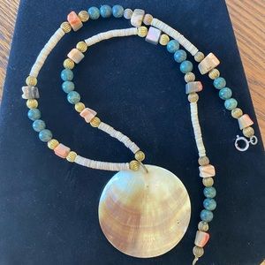 Vintage Abalone and Beaded Necklace